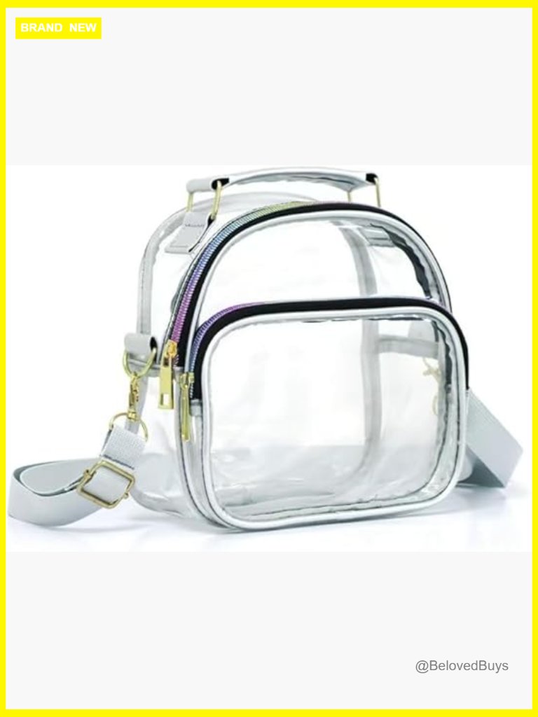 Stadium Approved Clear Crossbody Bag With Removable Strap